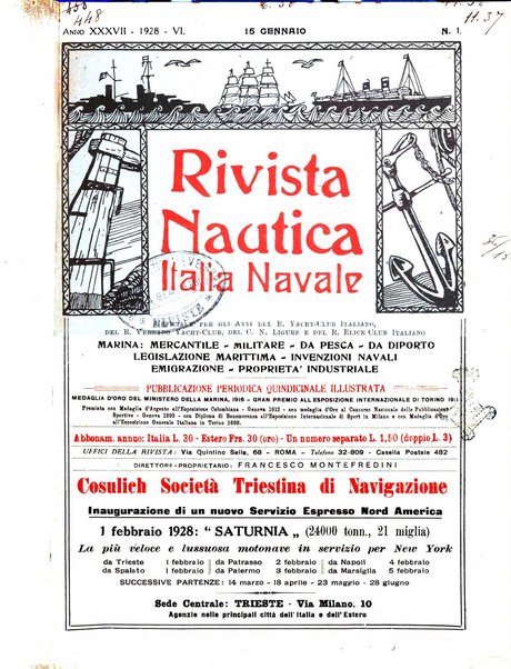 Rivista nautica rowing, yachting, Marina militare e mercantile