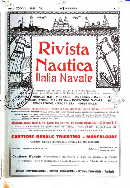 Rivista nautica rowing, yachting, Marina militare e mercantile