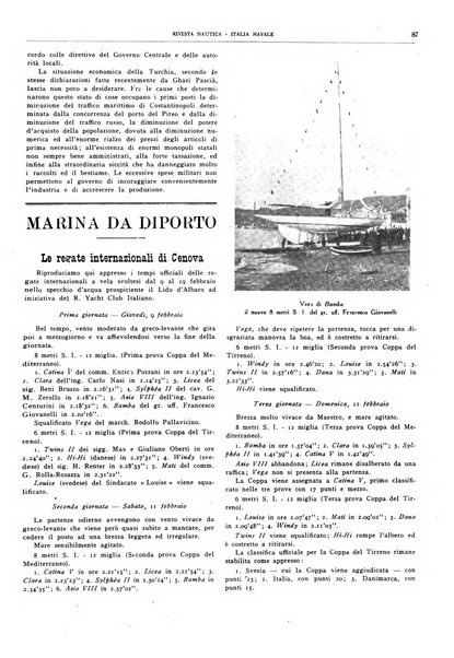 Rivista nautica rowing, yachting, Marina militare e mercantile