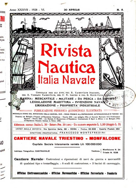 Rivista nautica rowing, yachting, Marina militare e mercantile