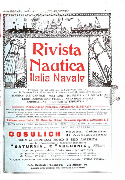 Rivista nautica rowing, yachting, Marina militare e mercantile