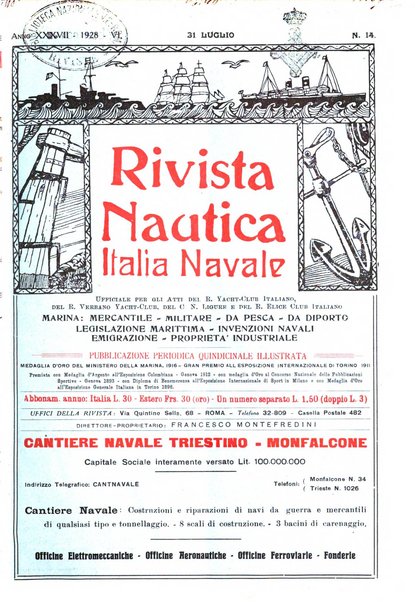 Rivista nautica rowing, yachting, Marina militare e mercantile