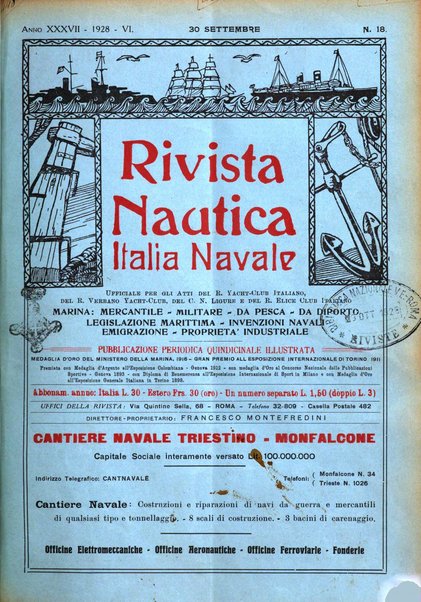 Rivista nautica rowing, yachting, Marina militare e mercantile