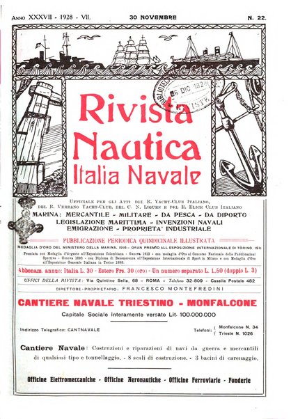 Rivista nautica rowing, yachting, Marina militare e mercantile