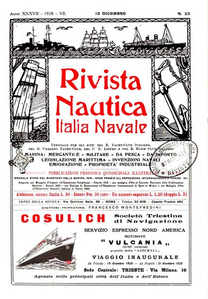 Rivista nautica rowing, yachting, Marina militare e mercantile