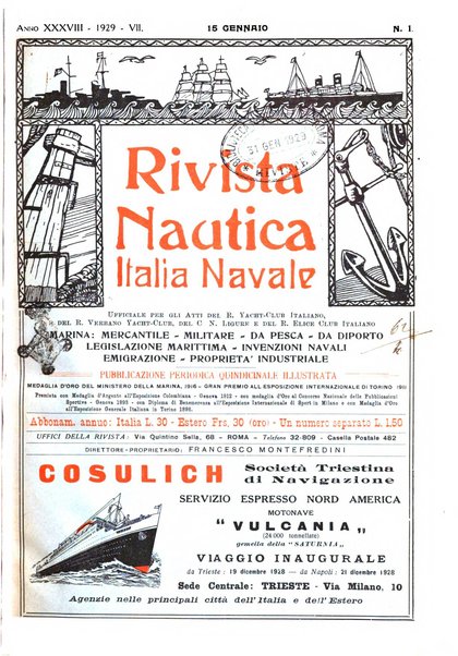 Rivista nautica rowing, yachting, Marina militare e mercantile