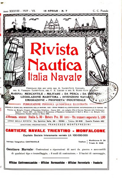 Rivista nautica rowing, yachting, Marina militare e mercantile