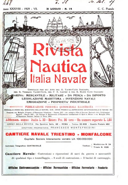 Rivista nautica rowing, yachting, Marina militare e mercantile