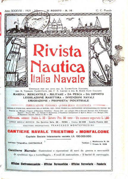 Rivista nautica rowing, yachting, Marina militare e mercantile