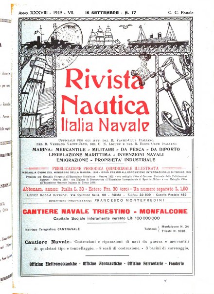 Rivista nautica rowing, yachting, Marina militare e mercantile