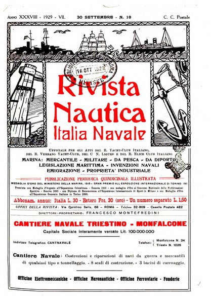 Rivista nautica rowing, yachting, Marina militare e mercantile