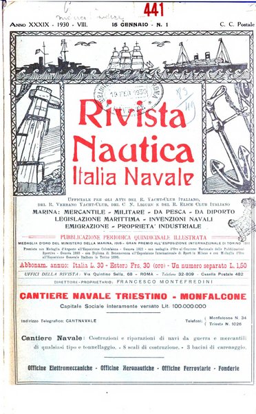 Rivista nautica rowing, yachting, Marina militare e mercantile