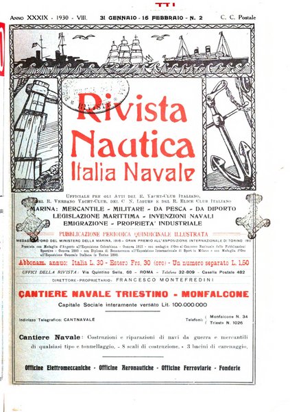 Rivista nautica rowing, yachting, Marina militare e mercantile