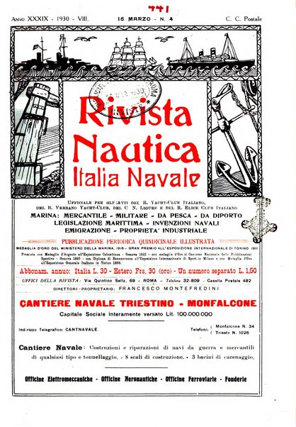 Rivista nautica rowing, yachting, Marina militare e mercantile