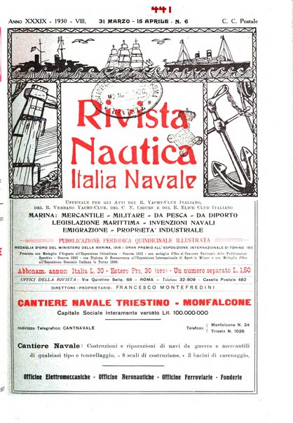 Rivista nautica rowing, yachting, Marina militare e mercantile