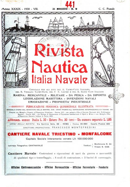 Rivista nautica rowing, yachting, Marina militare e mercantile