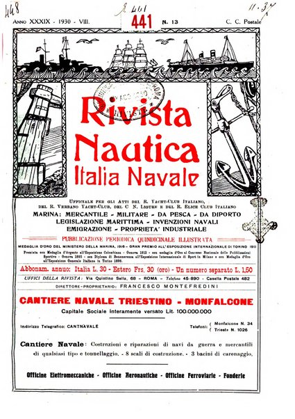 Rivista nautica rowing, yachting, Marina militare e mercantile