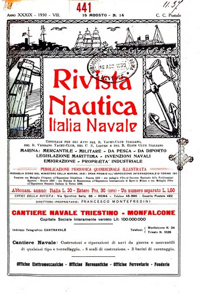 Rivista nautica rowing, yachting, Marina militare e mercantile