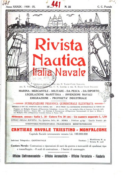 Rivista nautica rowing, yachting, Marina militare e mercantile