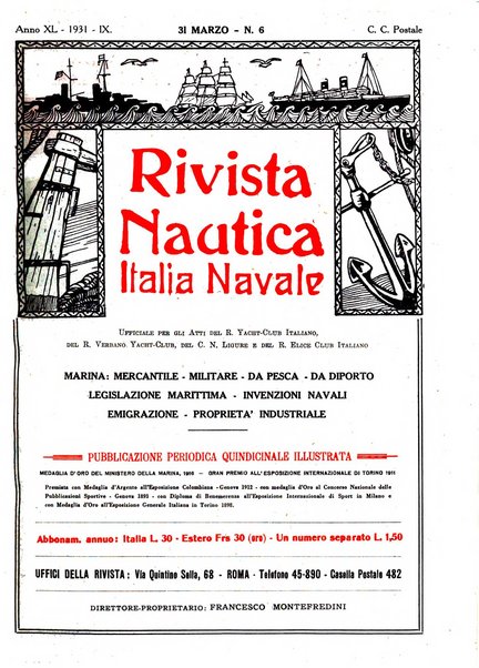 Rivista nautica rowing, yachting, Marina militare e mercantile