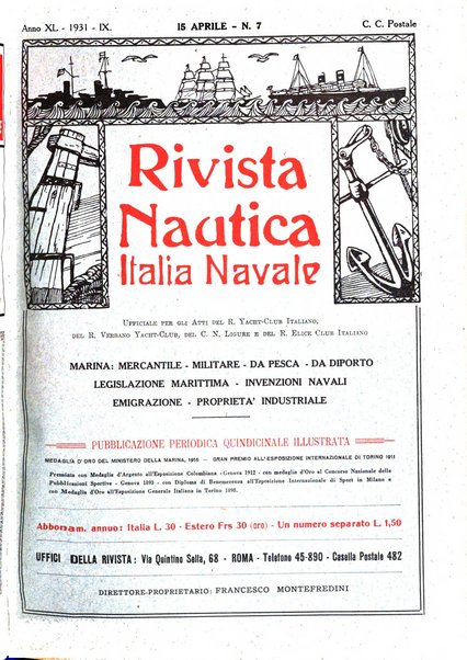 Rivista nautica rowing, yachting, Marina militare e mercantile