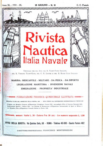 Rivista nautica rowing, yachting, Marina militare e mercantile