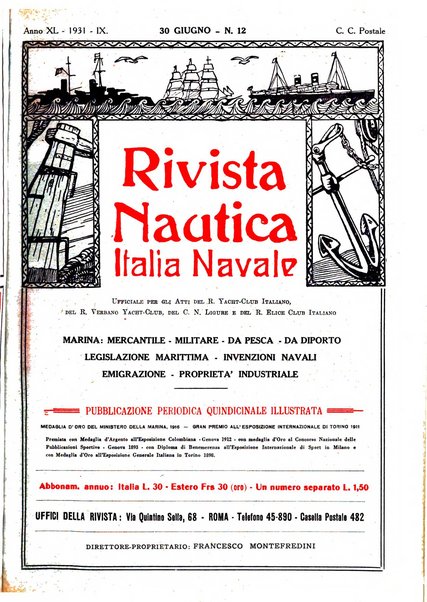 Rivista nautica rowing, yachting, Marina militare e mercantile