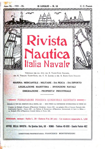 Rivista nautica rowing, yachting, Marina militare e mercantile