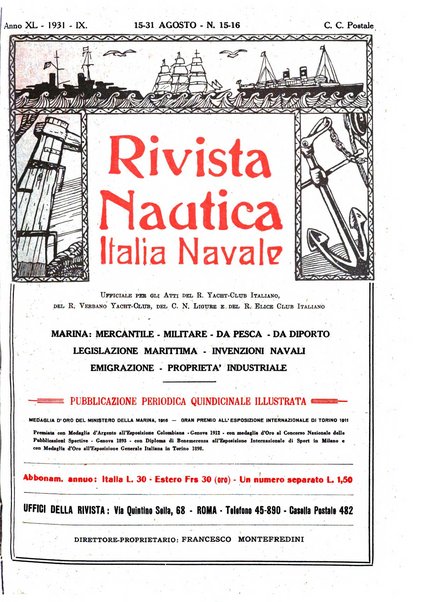 Rivista nautica rowing, yachting, Marina militare e mercantile