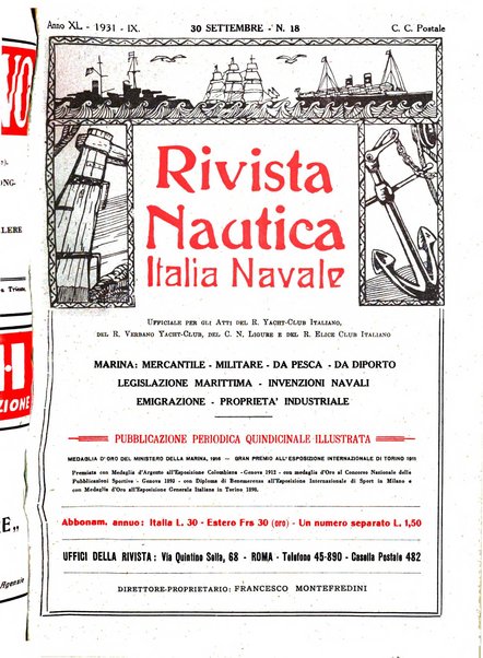 Rivista nautica rowing, yachting, Marina militare e mercantile