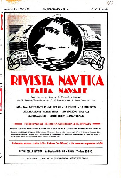 Rivista nautica rowing, yachting, Marina militare e mercantile