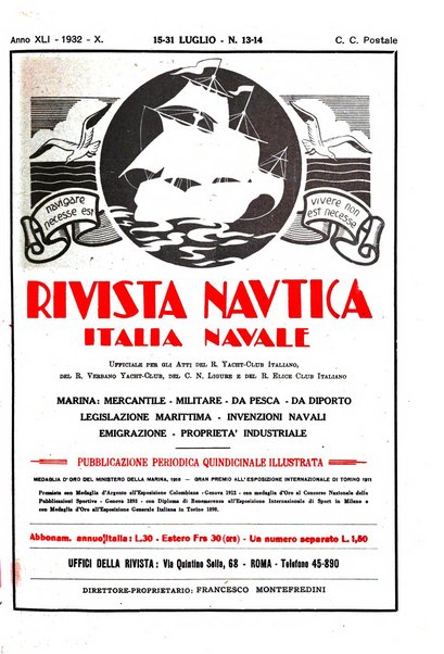 Rivista nautica rowing, yachting, Marina militare e mercantile