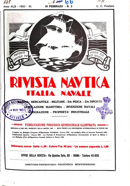 Rivista nautica rowing, yachting, Marina militare e mercantile