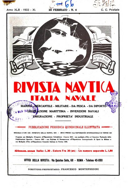 Rivista nautica rowing, yachting, Marina militare e mercantile