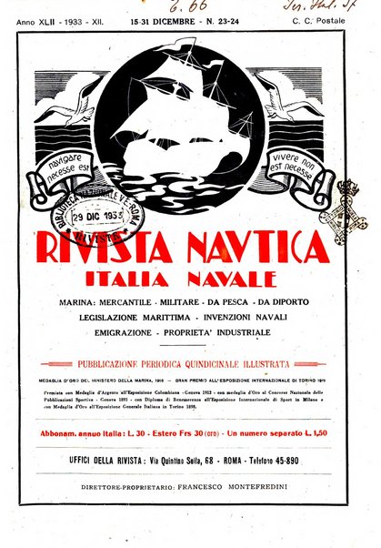 Rivista nautica rowing, yachting, Marina militare e mercantile