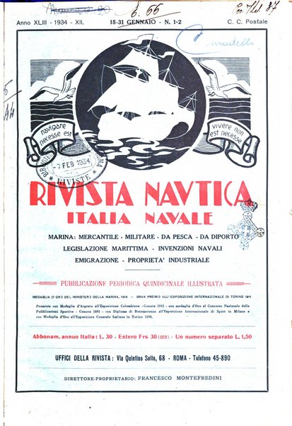 Rivista nautica rowing, yachting, Marina militare e mercantile