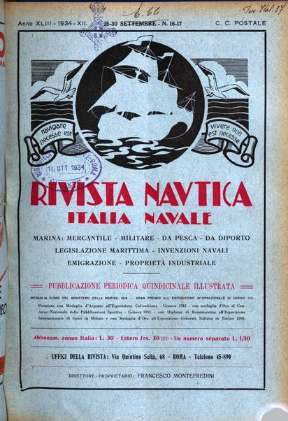 Rivista nautica rowing, yachting, Marina militare e mercantile