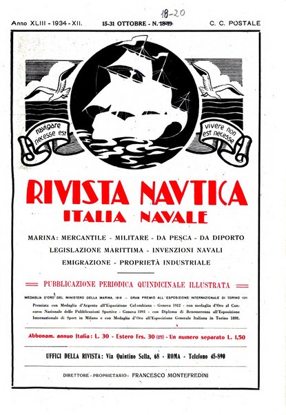 Rivista nautica rowing, yachting, Marina militare e mercantile