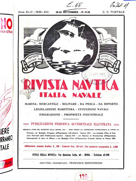 Rivista nautica rowing, yachting, Marina militare e mercantile