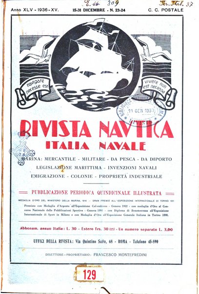 Rivista nautica rowing, yachting, Marina militare e mercantile