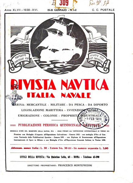 Rivista nautica rowing, yachting, Marina militare e mercantile