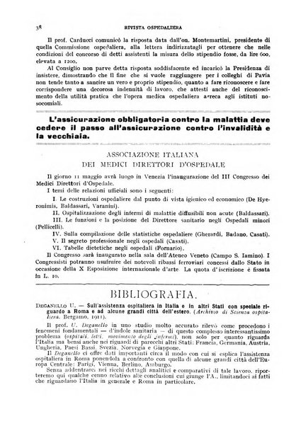 Rivista ospedaliera giornale di tecnica nosocomiale, di pratica e di interessi professionali