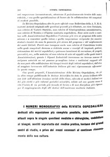 Rivista ospedaliera giornale di tecnica nosocomiale, di pratica e di interessi professionali