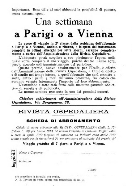 Rivista ospedaliera giornale di tecnica nosocomiale, di pratica e di interessi professionali