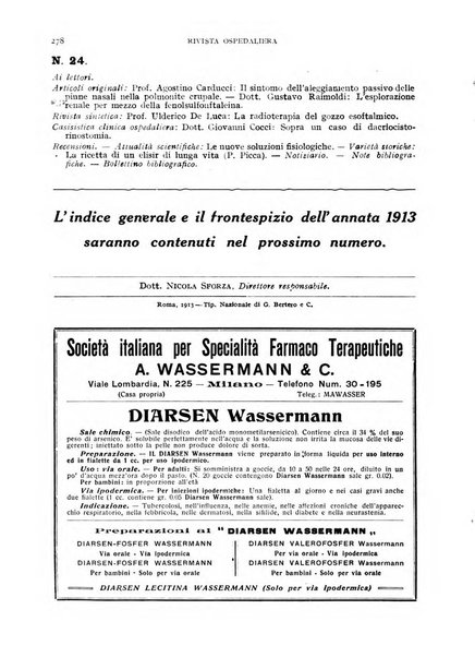 Rivista ospedaliera giornale di tecnica nosocomiale, di pratica e di interessi professionali