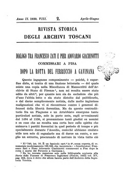 Rivista storica degli archivi toscani