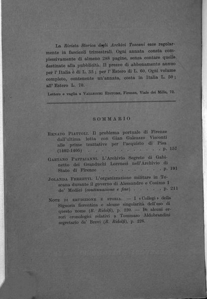 Rivista storica degli archivi toscani