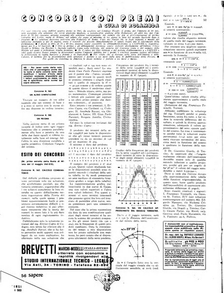 Sapere quindicinale di divulgazione di scienza, tecnica e arte applicata