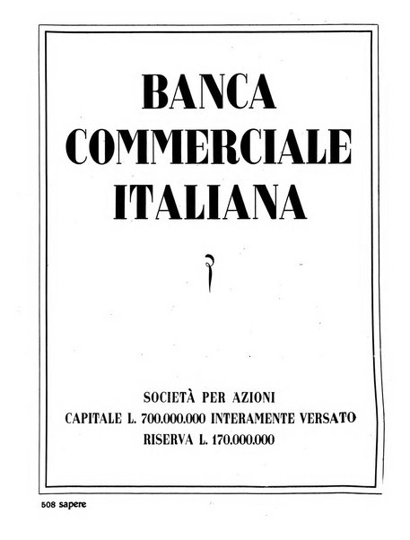 Sapere quindicinale di divulgazione di scienza, tecnica e arte applicata