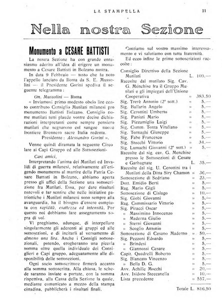 La stampella periodico mensile della sezione milanese dell'Associazione nazionale fra mutilati ed invalidi di guerra